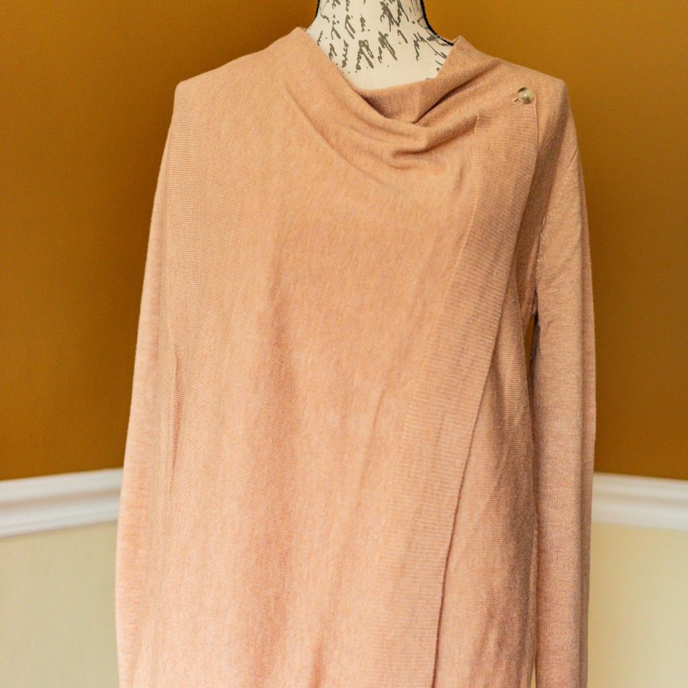 Ann Taylor Peach Color High Button Sweater sz S